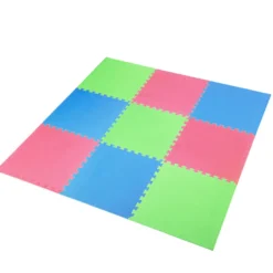 One Fitness Puzzelmat - Set van 9 - 10 mm - Multi