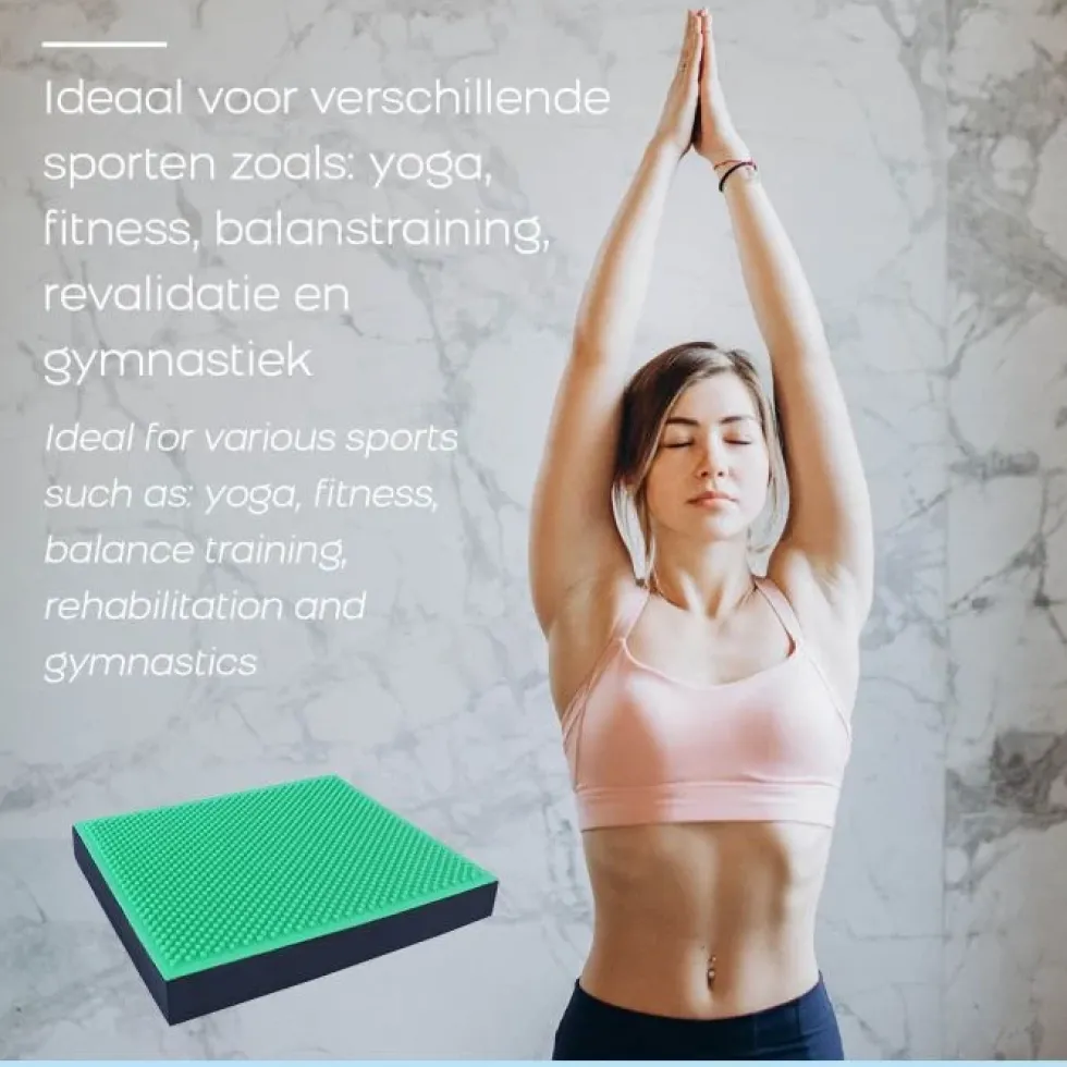 Orange Gym Spiky Balance Pad 2 in 1 - Groen/Zwart