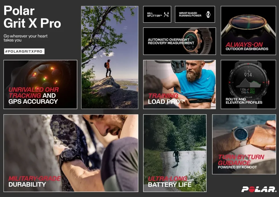 Polar Grit X Pro Sporthorloge - Black DLC - M/L