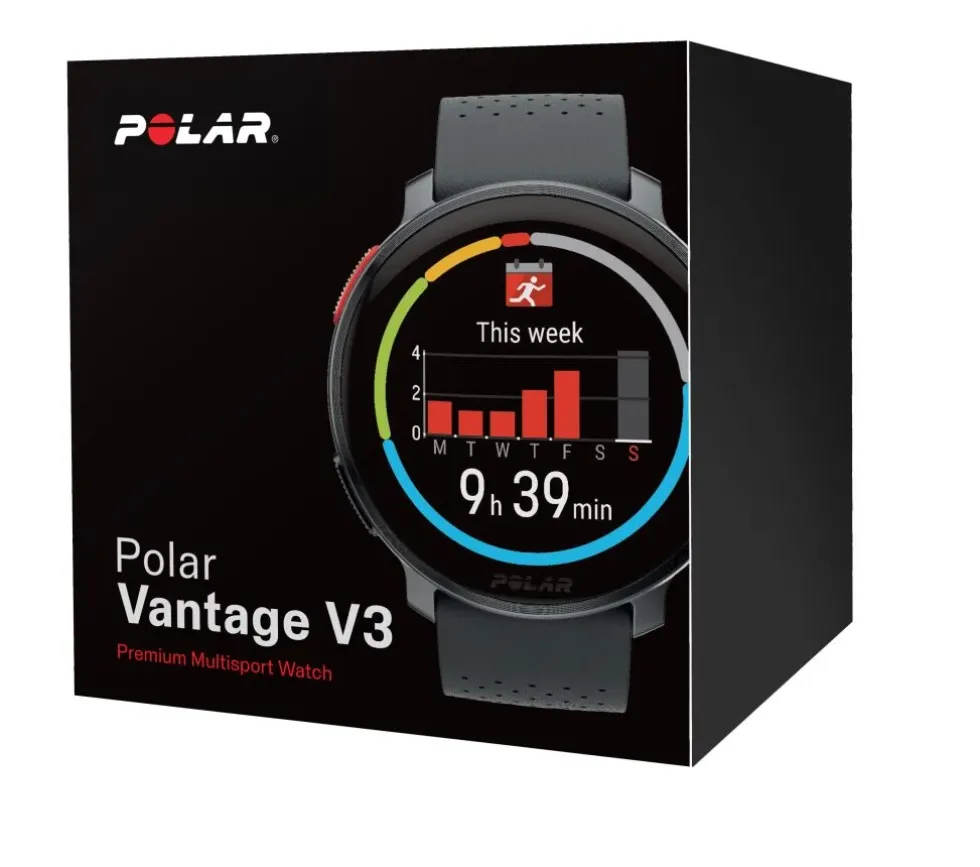 Polar Vantage V3 Sport Smartwatch met GPS - Zwart/Grijs - S-L