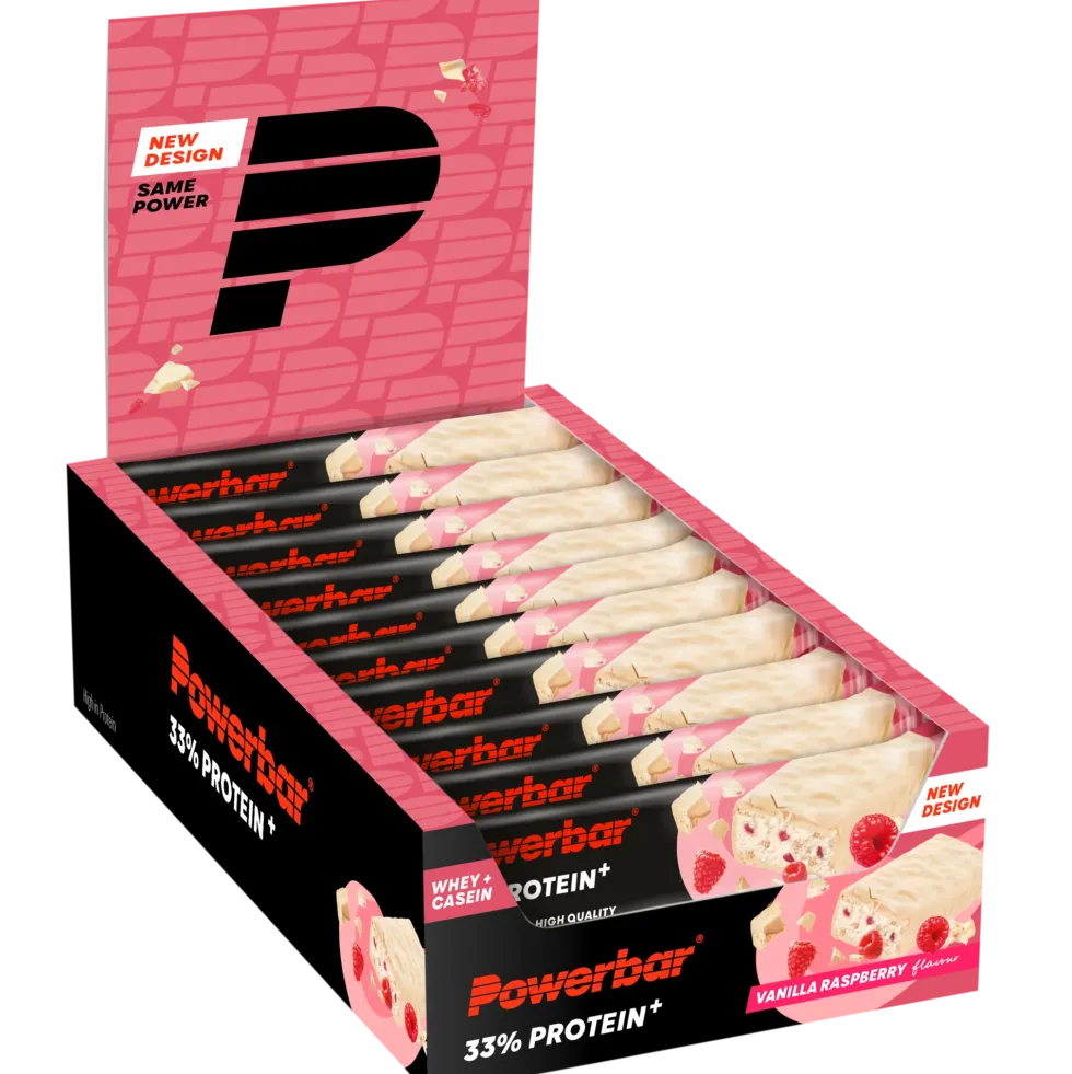 Powerbar 33% Protein+ Bar - 10 x 90 gr - Vanille Framboos