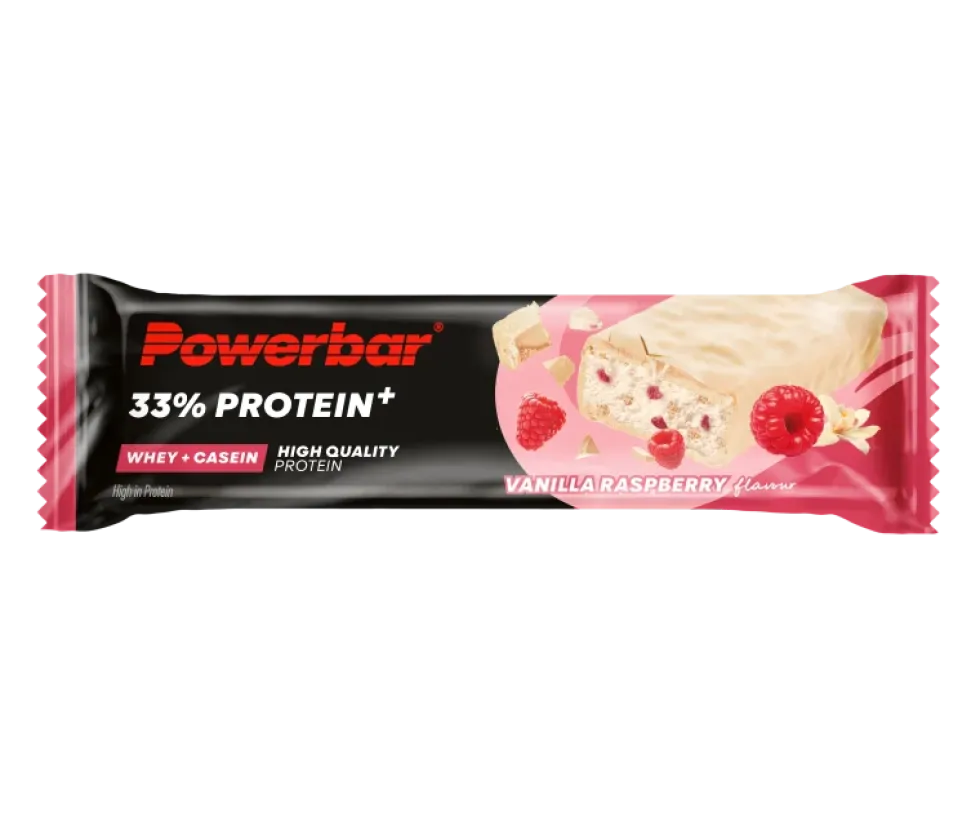 Powerbar 33% Protein+ Bar - 10 x 90 gr - Vanille Framboos