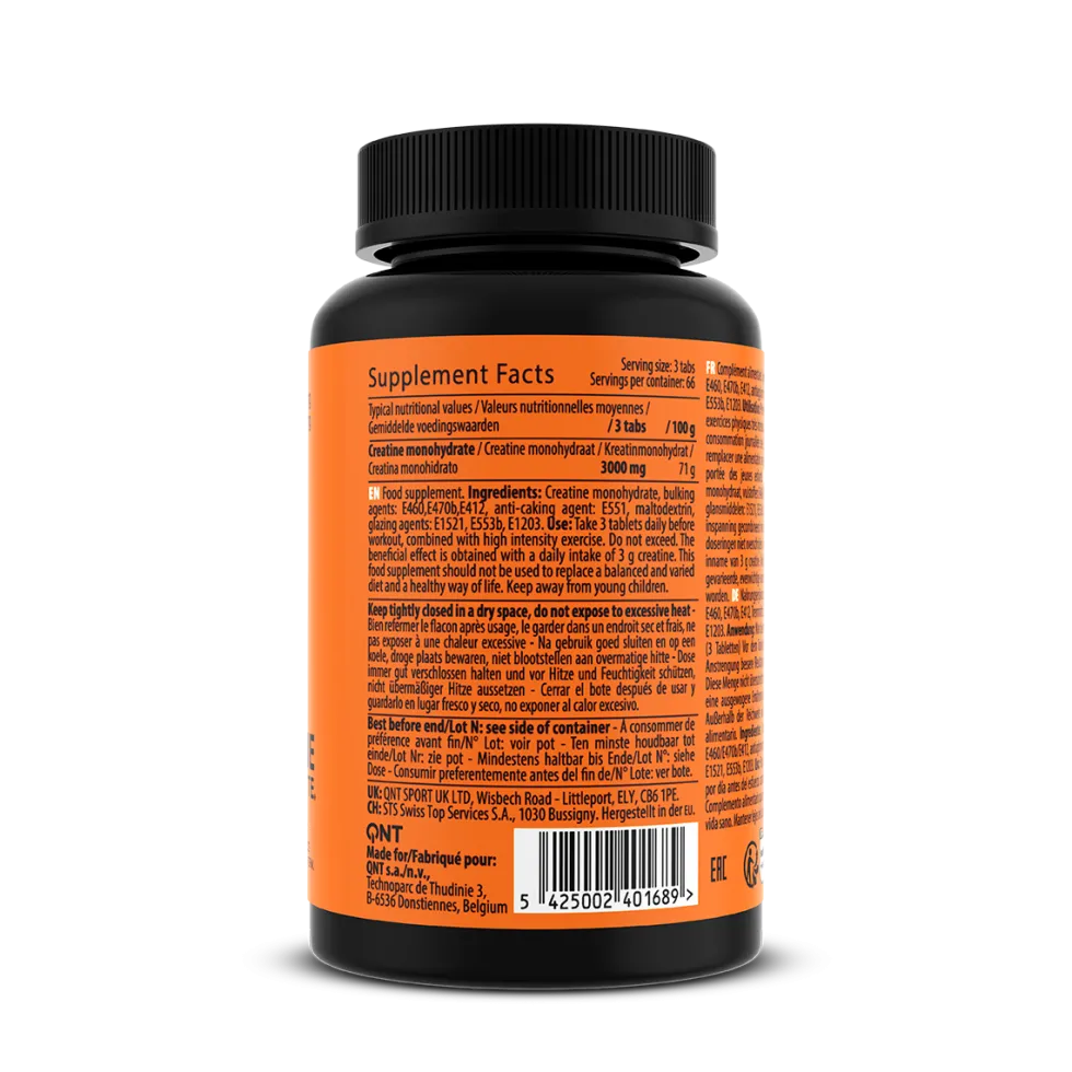 QNT Creatine Monohydrate - 200 Tabletten