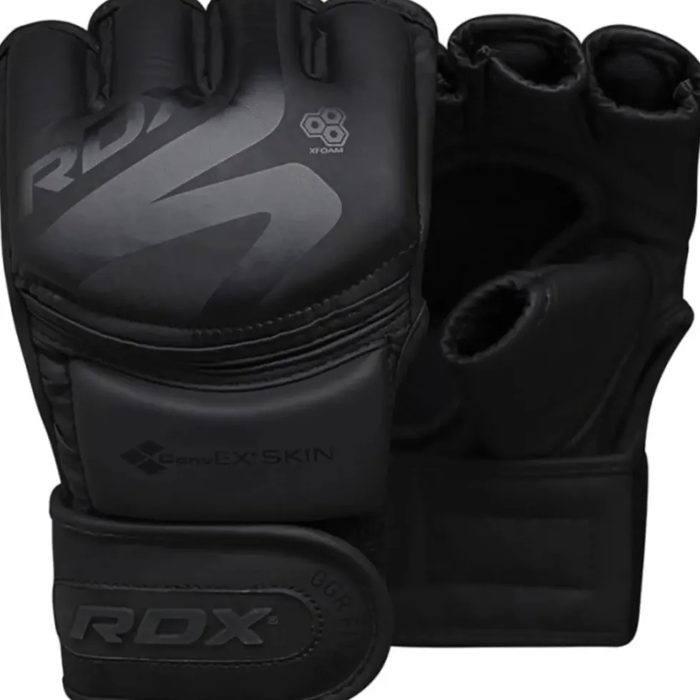 RDX Sports F15 Noir MMA Grappling Gloves - Zwart