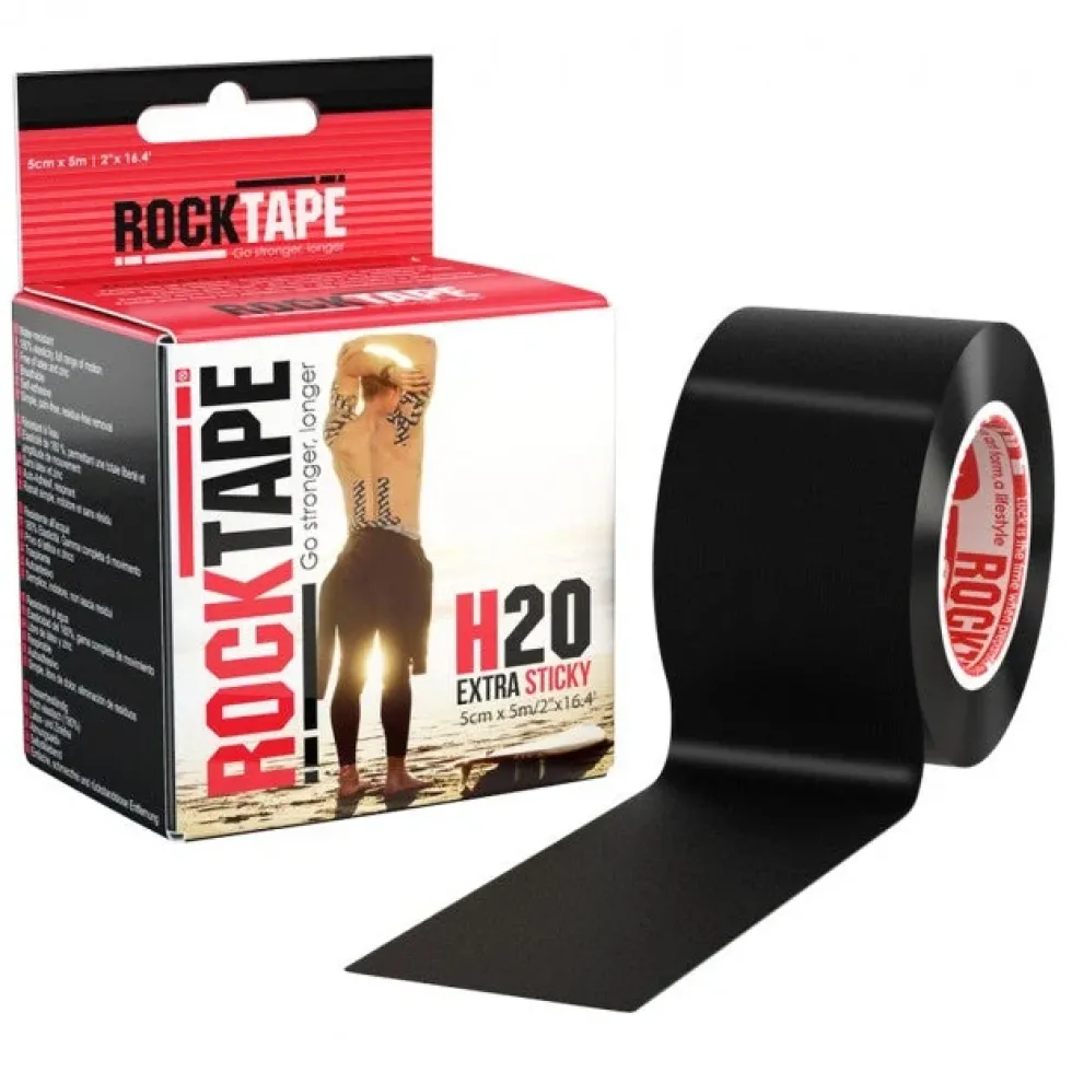 RockTape H20 Kinesiotape - Sporttape - 5 cm x 5 m - Zwart