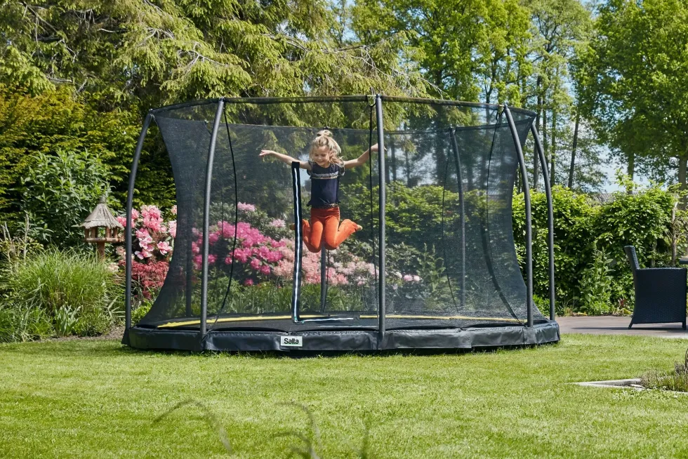 Salta Comfort Edition Ground Trampoline met Veiligheidsnet - 251 cm - Zwart
