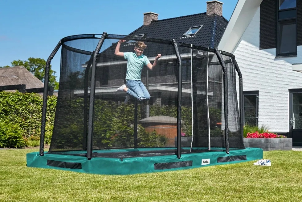 Salta Premium Ground Trampoline met Veiligheidsnet - 305 x 214 cm - Groen