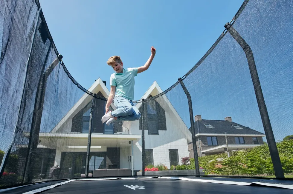 Salta Premium Ground Trampoline met Veiligheidsnet - 214 x 153 cm - Zwart