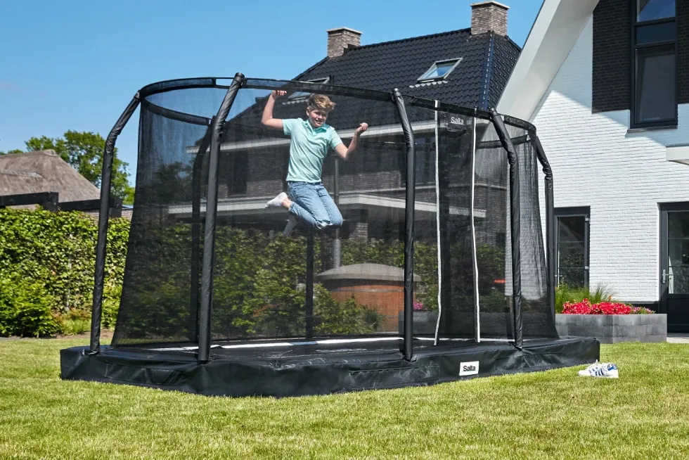 Salta Premium Ground Trampoline met Veiligheidsnet - 305 x 214 cm - Zwart