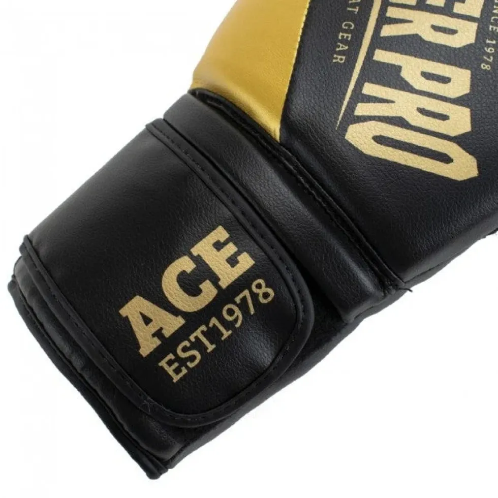 Super Pro Combat Gear Ace (Kick)Bokshandschoenen - Zwart/Goud
