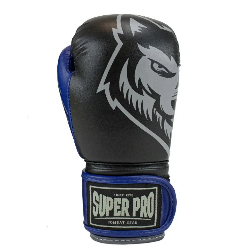Super Pro Combat Gear Bokshandschoenen Kids Wolf - Zwart/Blauw