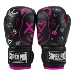 Super Pro Combat Gear Bokshandschoenen Kids Bear - Zwart/Roze