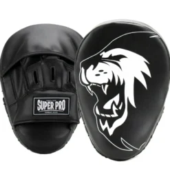 Super Pro Combat Gear Curved PU Handpads - Zwart / Wit