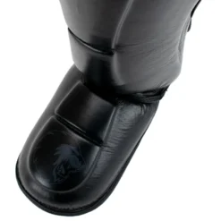 Super Pro Combat Gear Guardian Lederen Scheenbeschermers - Zwart