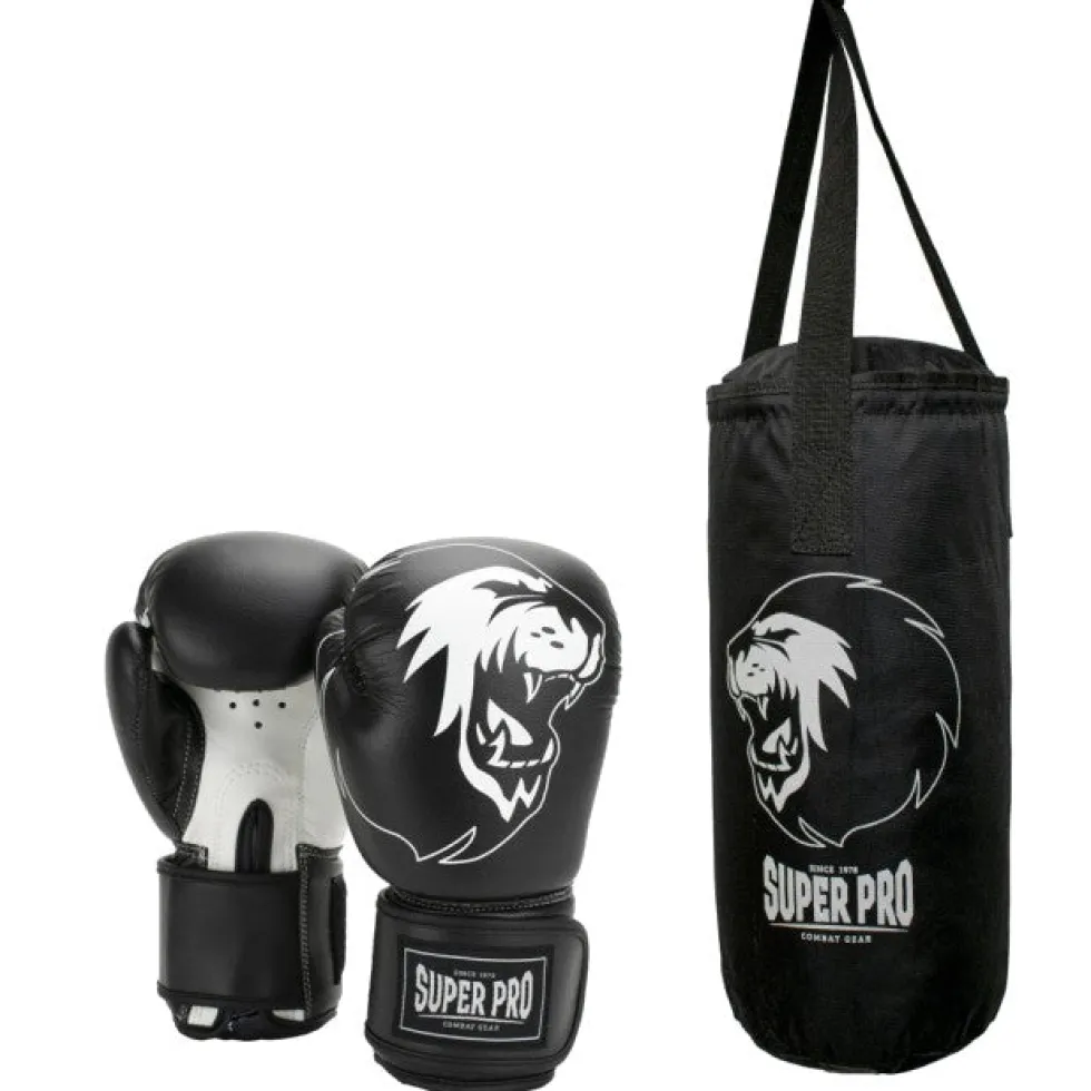 Super Pro Combat Gear Junior Bokszak Set - Zwart / Wit