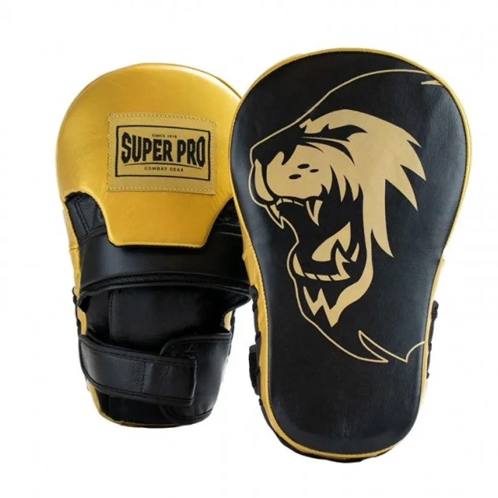 Super Pro Combat Gear Lederen Handpads - Extra lang - Zwart / Goud