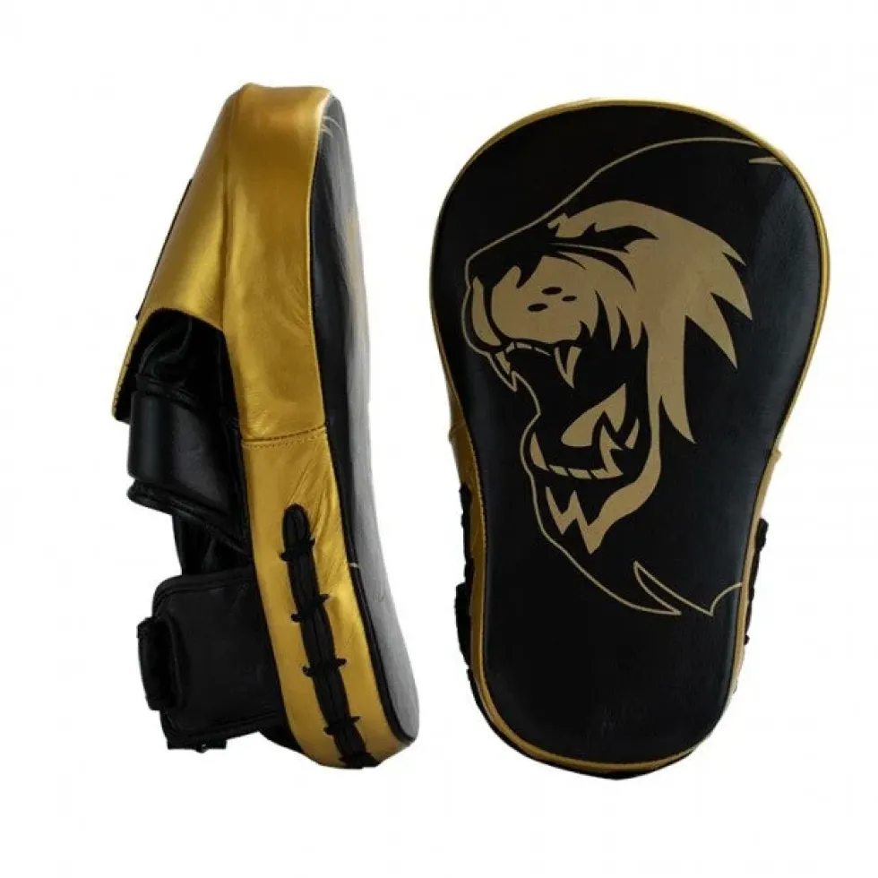 Super Pro Combat Gear Lederen Handpads - Extra lang - Zwart / Goud