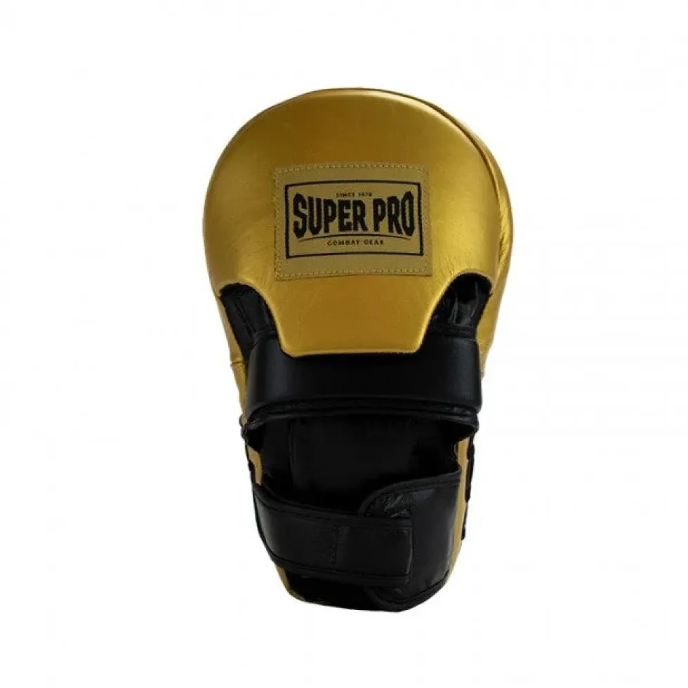 Super Pro Combat Gear Lederen Handpads - Extra lang - Zwart / Goud
