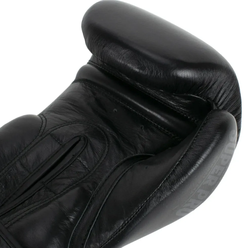 Super Pro Combat Gear Legend Lederen (Kick)Bokshandschoenen - Zwart