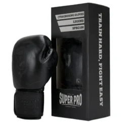 Super Pro Combat Gear Legend Lederen (Kick)Bokshandschoenen - Zwart