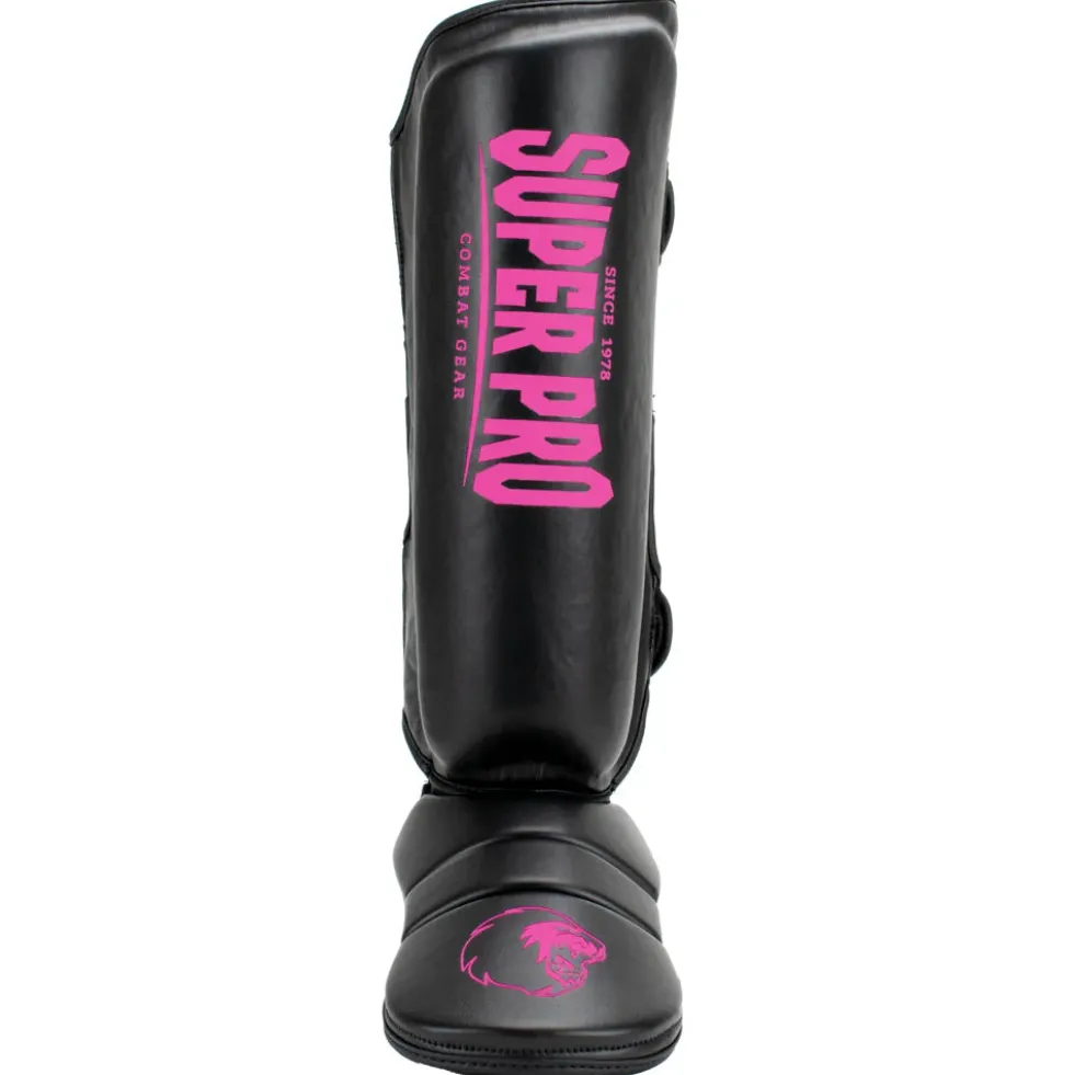 Super Pro Combat Gear Protector Scheenbeschermers - Zwart/Roze