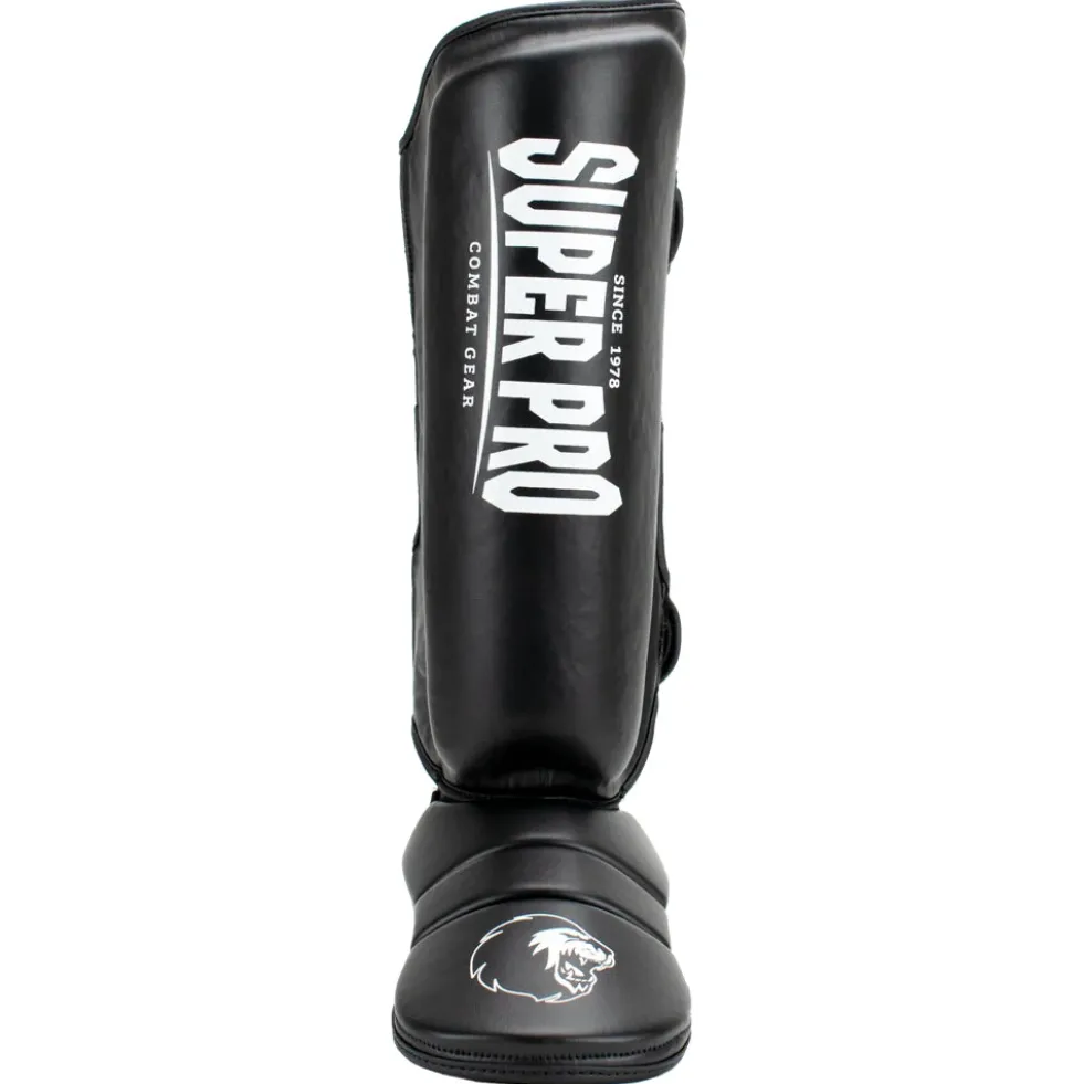 Super Pro Combat Gear Protector Scheenbeschermers - Zwart/Wit