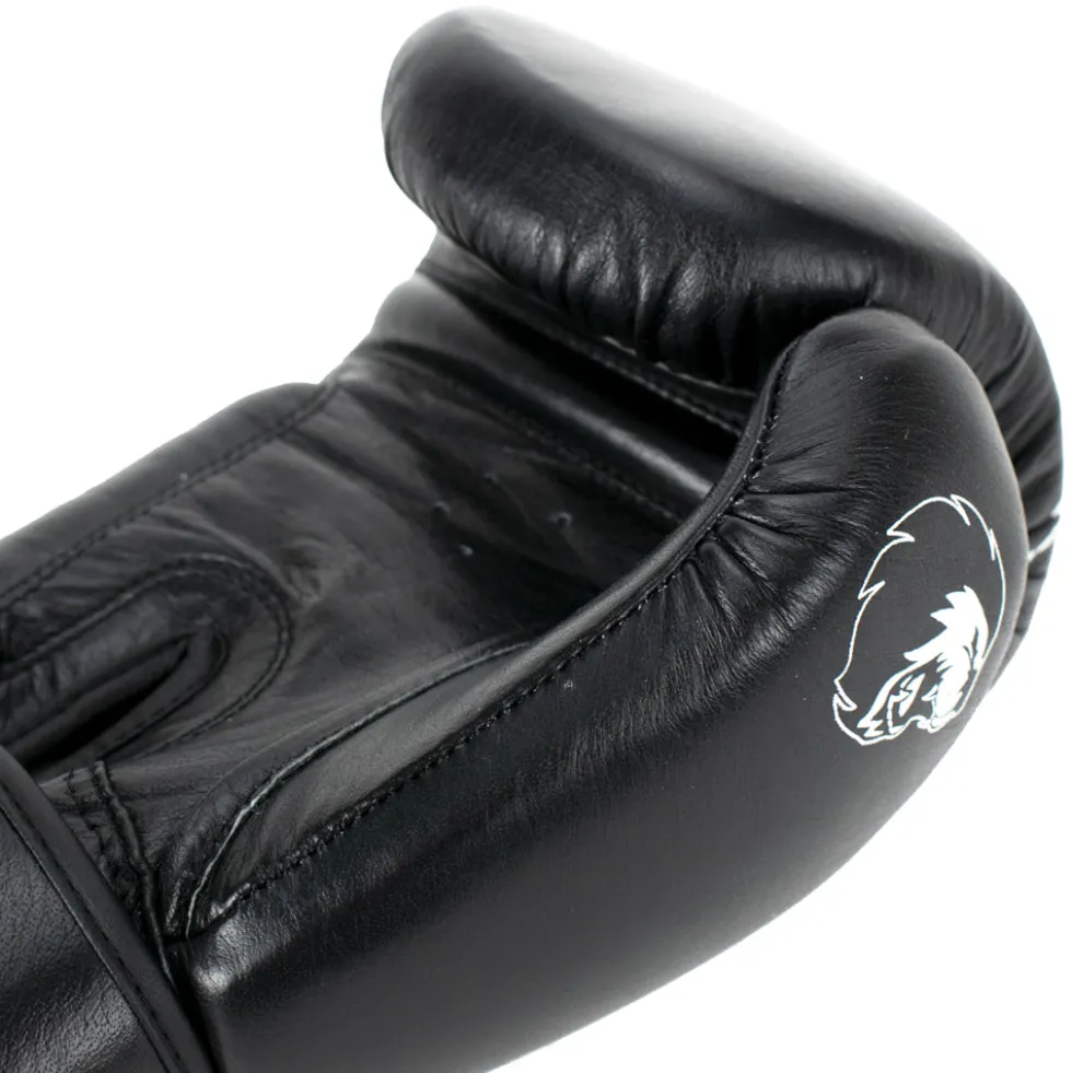 Super Pro Combat Gear Warrior Lederen (Kick)Bokshandschoenen - Zwart/Wit