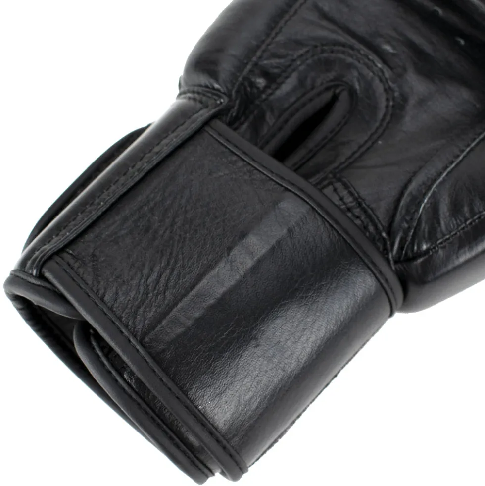 Super Pro Combat Gear Warrior Lederen (Kick)Bokshandschoenen - Zwart/Wit