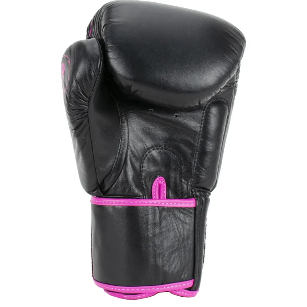 Super Pro Combat Gear Warrior Lederen (Kick)Bokshandschoenen - Zwart/Roze