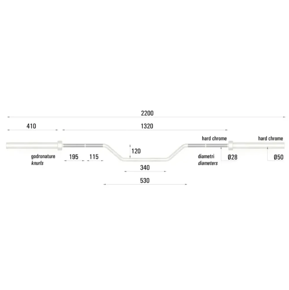 Toorx Professional OB Offset Bar Halterstang - 220 cm