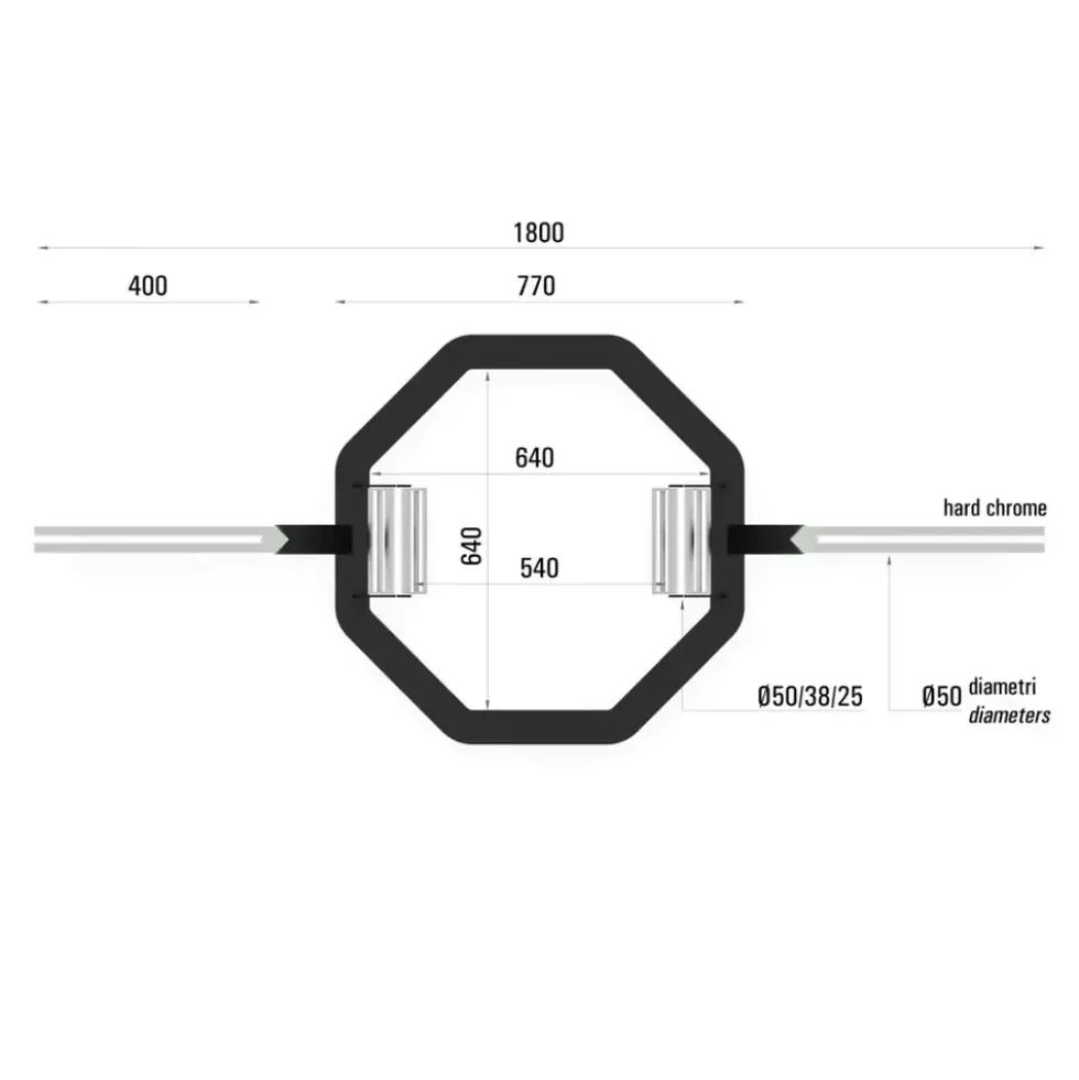 Toorx Professional Tri-Grip Olympische Hex Bar - 180 cm