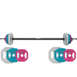 VirtuFit Aerobic Pump Set Pro Rubber - 20 kg - Gekleurd