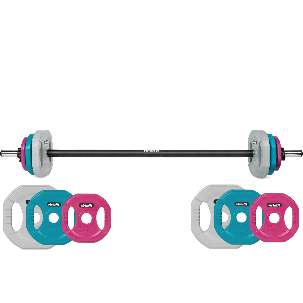 VirtuFit Aerobic Pump Set Pro Rubber - 20 kg - Gekleurd