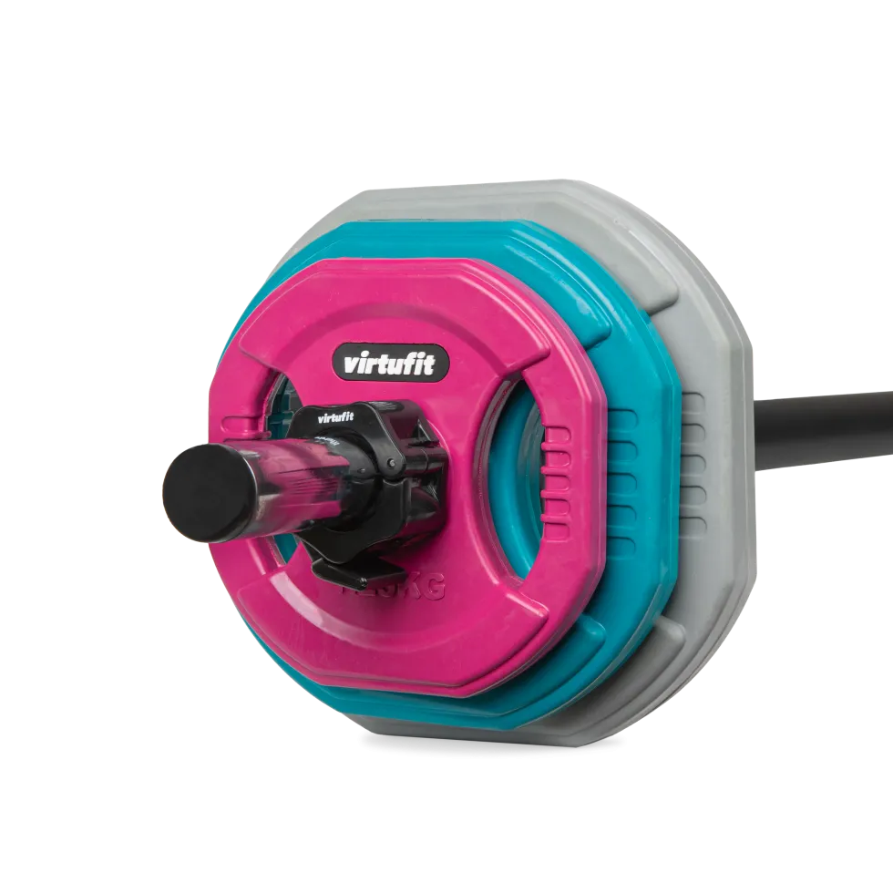 VirtuFit Aerobic Pump Set Pro Rubber - 20 kg - Gekleurd