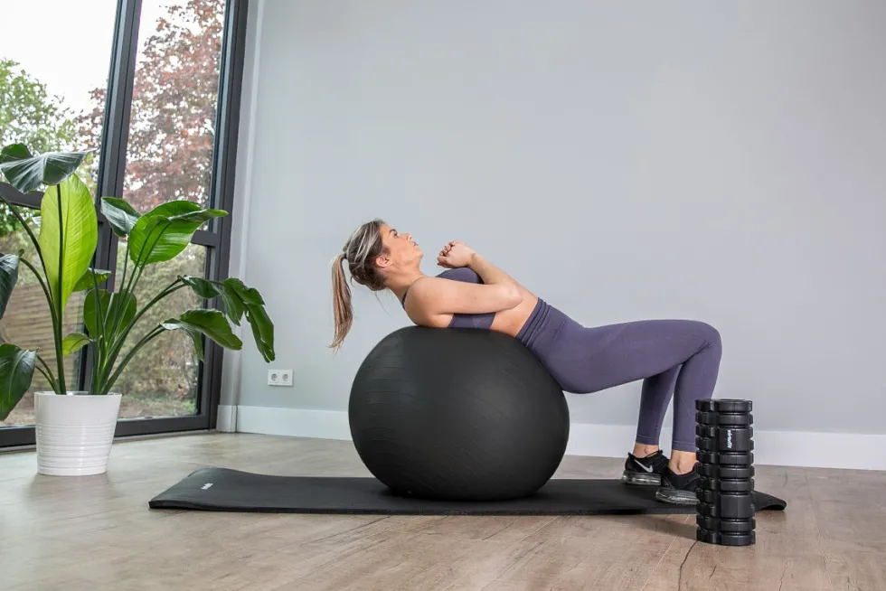 VirtuFit Anti-Burst Fitnessbal Pro - Gymbal - Swiss Ball - met Pomp - Zwart - 55 cm