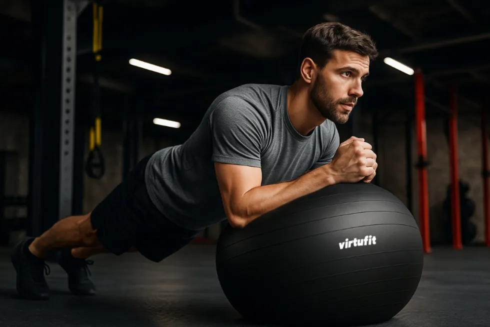 VirtuFit Anti-Burst Fitnessbal Pro - Gymbal - Swiss Ball - met Pomp - Zwart - 55 cm