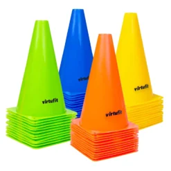 VirtuFit Complete Pionnen Set - 23 cm - 48 Stuks - Groen / Oranje / Geel / Blauw