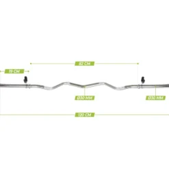 VirtuFit Curlstang - EZ Halterstang - 120 cm - Veerclip - 30 mm