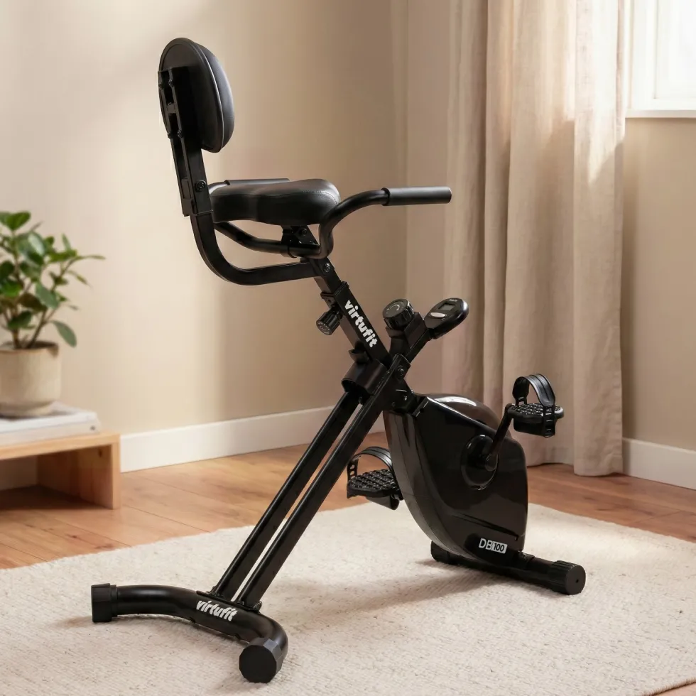 VirtuFit DB100 Opvouwbare Deskbike met Rugleuning - Bureaufiets met Computer