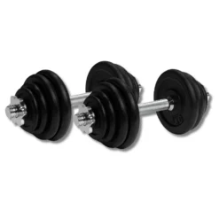VirtuFit Dumbbellset Pro - Verstelbare Halterset - Gietijzer - 2 x 15 kg