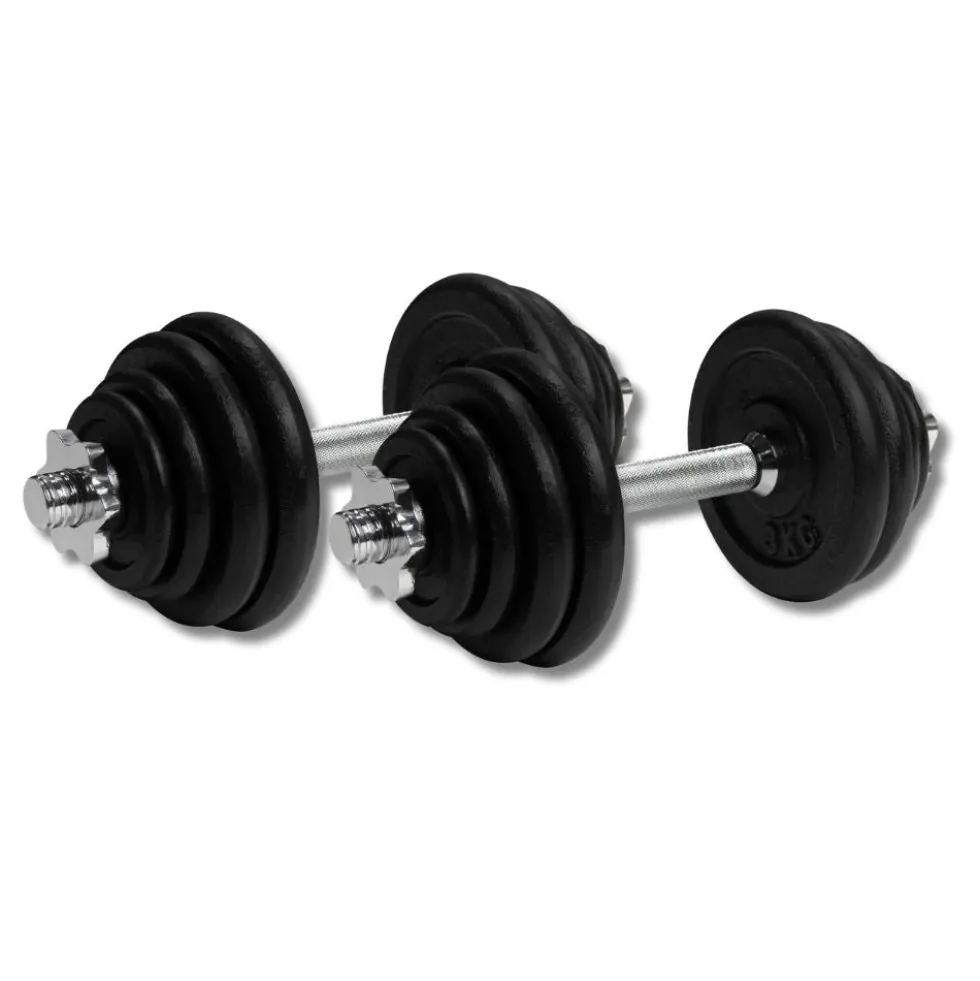 VirtuFit Dumbbellset Pro - Verstelbare Halterset - Gietijzer - 2 x 15 kg