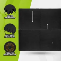 VirtuFit Fitness Puzzelmat - 12-delige Vloermat - 240 x 180 cm - Zwart