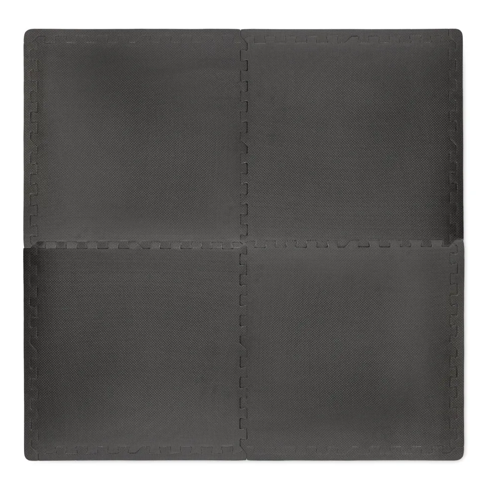 VirtuFit Fitness Puzzelmat – 4-delige Vloermat – 120×120 cm – Zwart