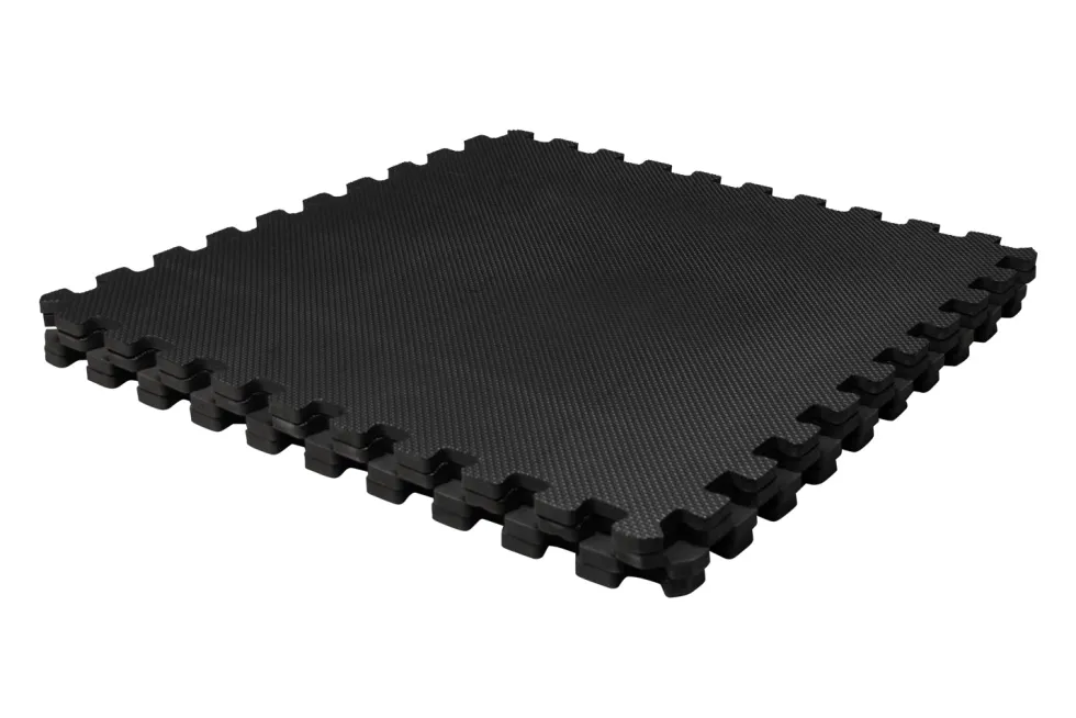 VirtuFit Fitness Puzzelmat – 4-delige Vloermat – 120×120 cm – Zwart