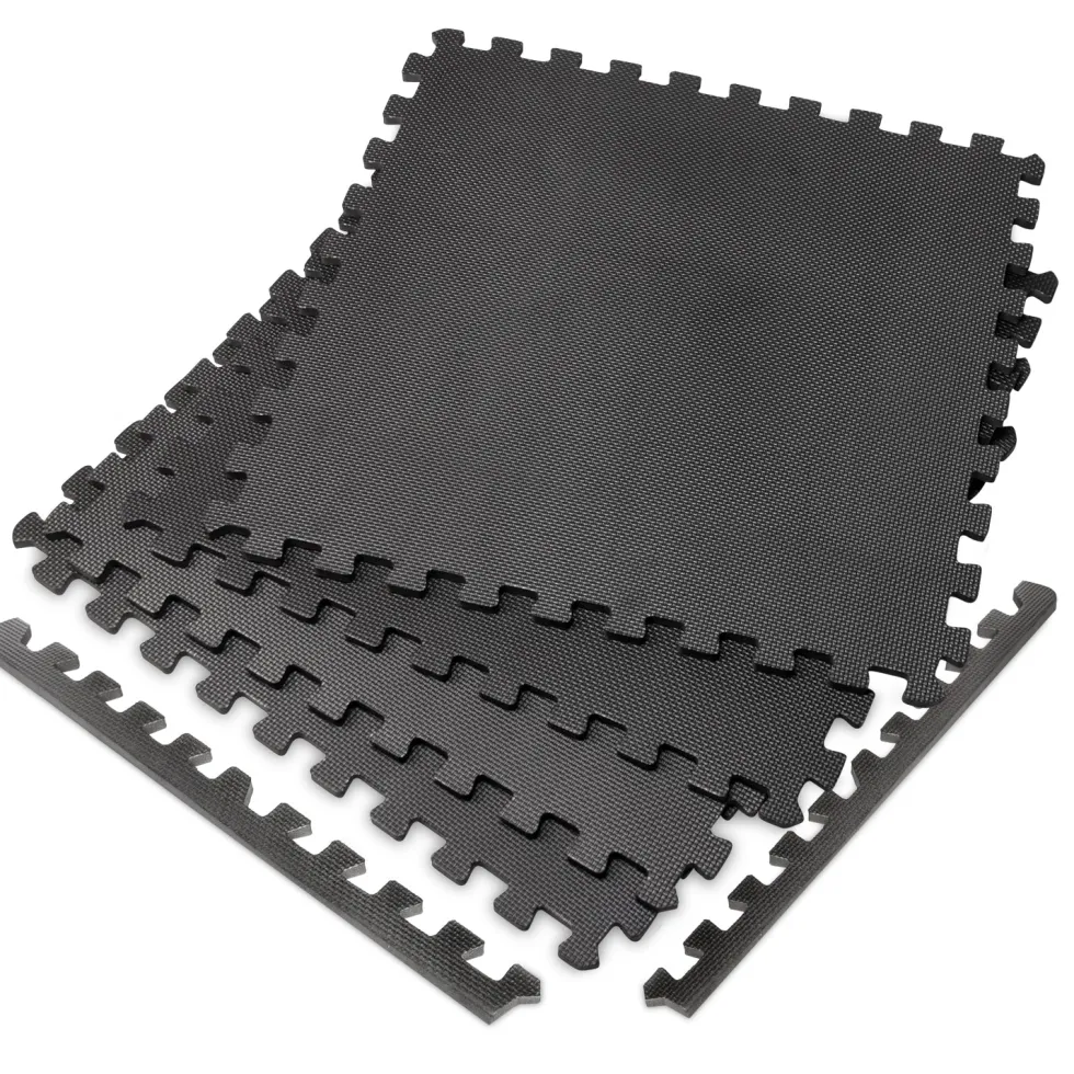 VirtuFit Fitness Puzzelmat – 4-delige Vloermat – 120×120 cm – Zwart