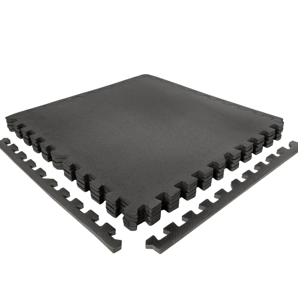 VirtuFit Fitness Puzzelmat – 4-delige Vloermat – 120×120 cm – Zwart