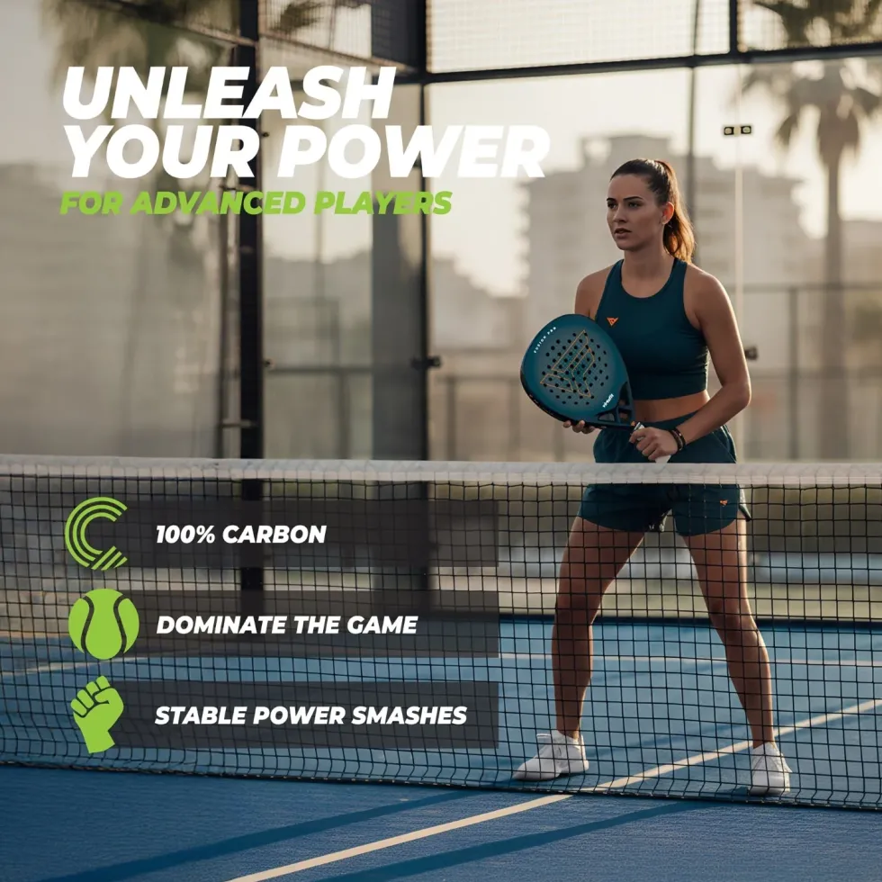VirtuFit Fusion Pro Padel Racket - Deep Teal