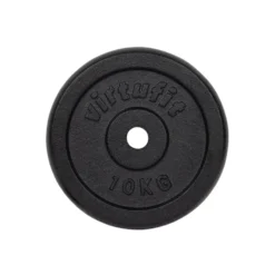 VirtuFit Gietijzeren Halterschijf - Halter gewicht - 30 mm - 10 kg - Zwart