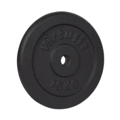 VirtuFit Gietijzeren Halterschijf - Halter gewicht - 30 mm - 15 kg - Zwart