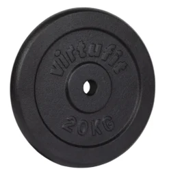 VirtuFit Gietijzeren Halterschijf - Halter gewicht - 30 mm - 20 kg - Zwart